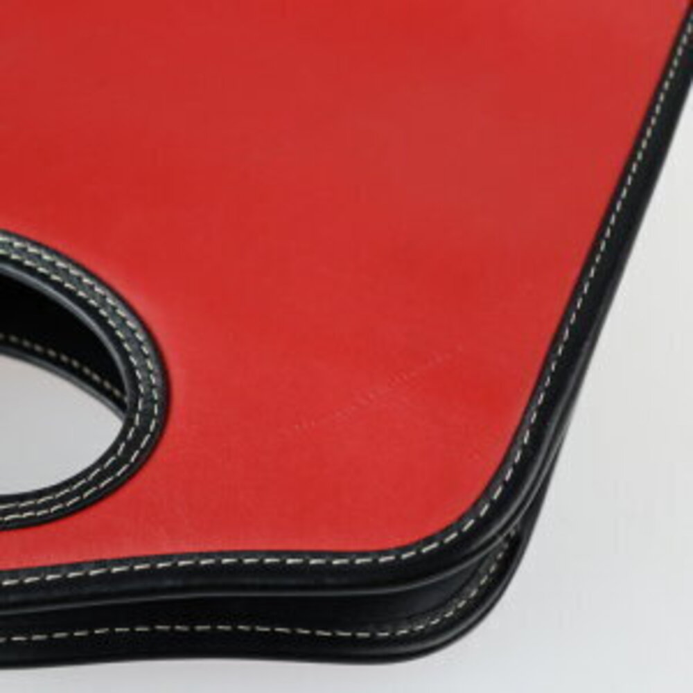 BURBERRY Pocket Bag Handbag Leather Canvas Red Black Multicolor Check Shoulder - Picture 8 of 9